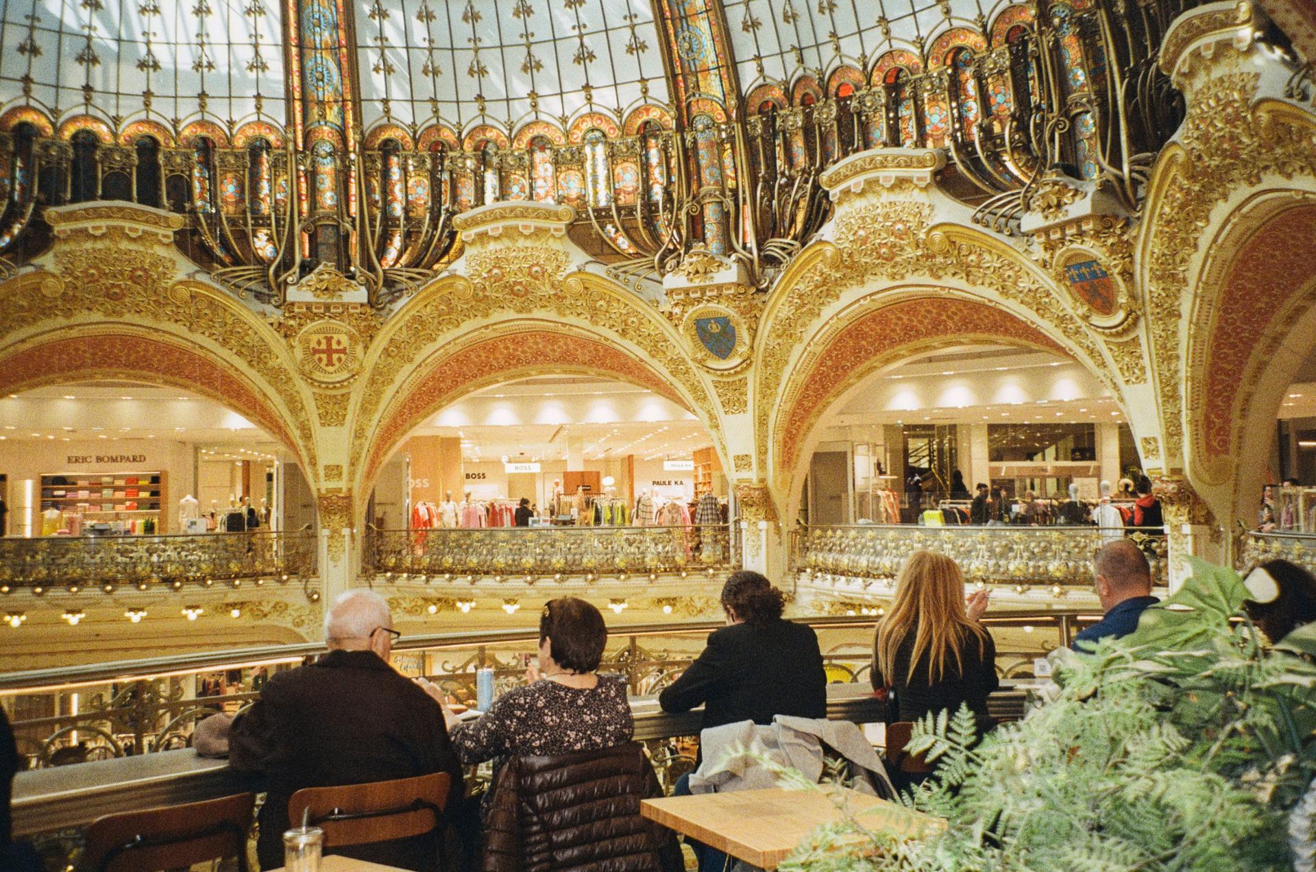The Christmas decorations at Galeries Lafayette